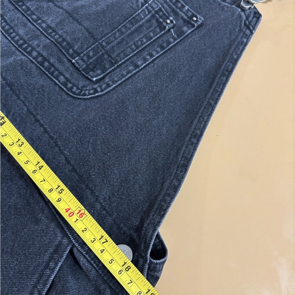 ASOS black Denim overall Dress size 16 - Picture 5 of 7